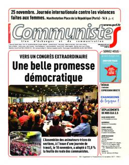 Journal CommunisteS n°702 22 novembre 2017